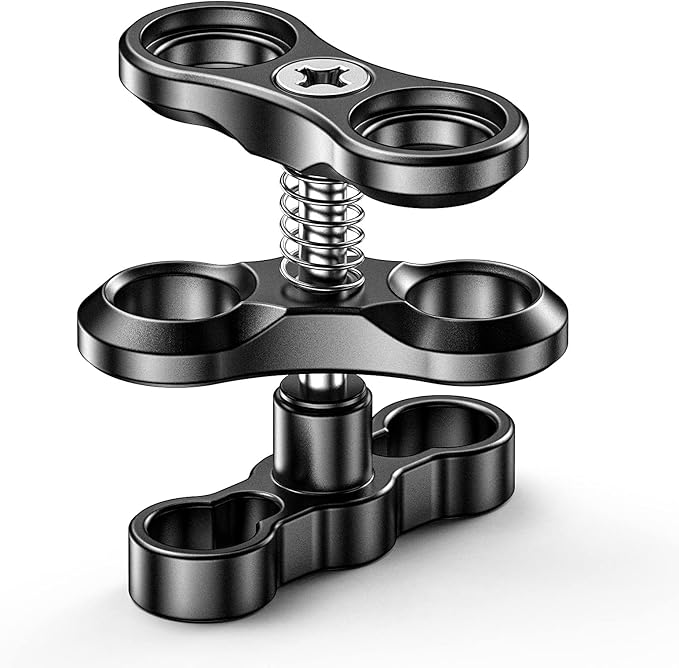 Seafrogs 1" Underwater Diving Camera Arm, Black Standard Underwater Ball Clamp for Underwater Photography Light System, Compatible with GoPro Action Camera and Flashlight Arms(CP-2)