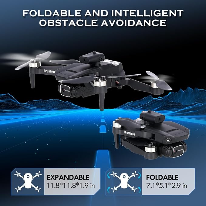 GoolRC Drone with Camera for Adults, 1080P HD FPV Foldable Mini Drones for Teen Beginners, Brushless RC Quadcopter with Altitude Hold, Headless Mode, 360° Flips, Gesture Selfie, One Key Takeoff