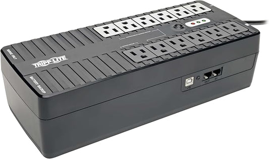 Tripp Lite 750VA UPS Battery Backup Surge Protector Efficient ENERGY-STAR Certified, AVR, 12-Outlet Uninterruptible Power Supply, Dataline Protection, 3-Year Warranty & 100,000 Insurance (ECO750UPS)