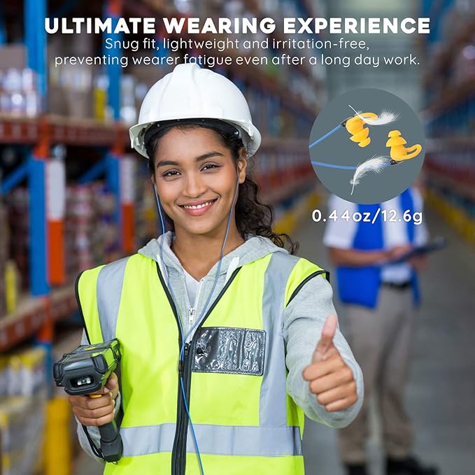 MIPEACE Ear Plug Headphones for Work, Custom-fit Work Earbuds Earphones-Safety Headphones for Construction Industrial