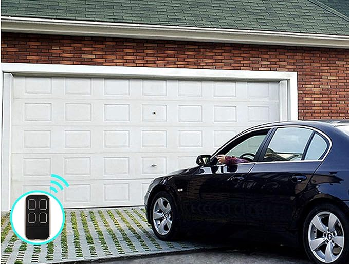 Universal Garage Door Opener Remote Cloner Universal Gate Opener Remote Cloning Homelink with Visor Clip Programmable Learning Key Fob 4-Buttons Multi Frequency 280MHZ-868MHZ (Black with Grey)