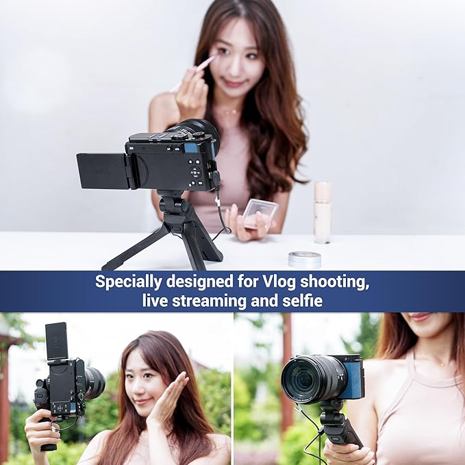 JJC Wired Remote Shooting Grip & Mini Tripod for Panasonic Lumix DC-ZS99 G100D S9 Camera, Replaces Panasonic DMW-SHGR2 Tripod Grip for Selfie Video Recording Vlogging