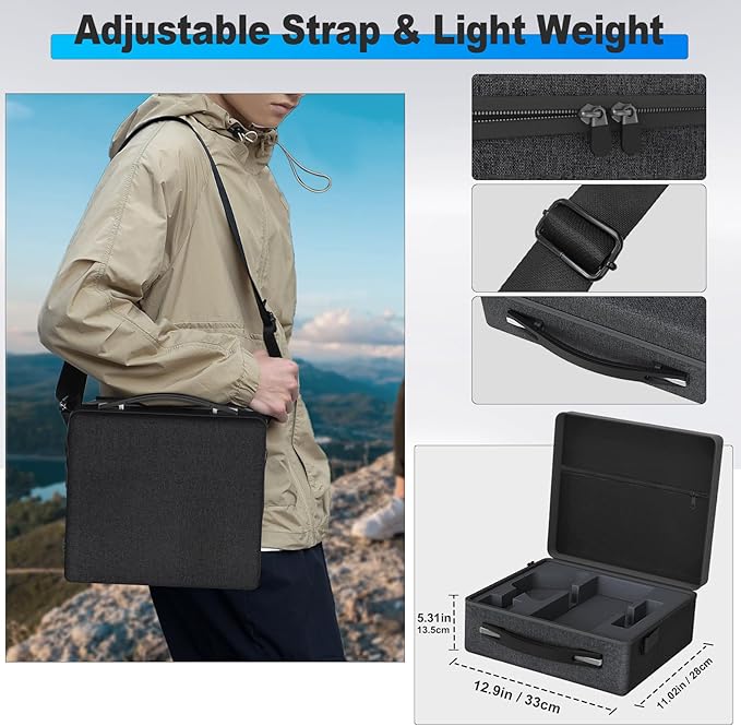 Starlink Mini Case, IP67 Waterproof Hard Case Precision Cut Foam For Starlink Mini, Kickstand, Pipe Adapter, Power Supply, Cables, Outdoor, Travel, Camping