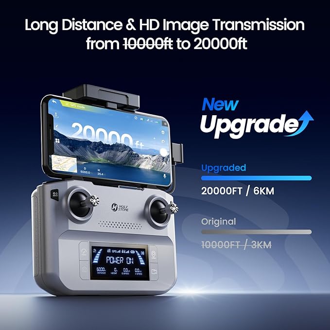 Holy Stone HS360E GPS EIS Drones with Camera for Adults 4K, 249g FAA Compliant Lightweight Foldable FPV RC Quadcopter Drone with 1200W Sensor, 20000ft Range, Auto Return, Follow Me, Upgraded HS360S