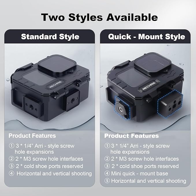 Aluminum Waterproof Case for GoPro HERO13 Black HERO12 HERO11 HERO10 HERO9 Action Camera 80M Deep Waterproof Horizontal and Vertical Shooting Switch (Quick Release-63075)