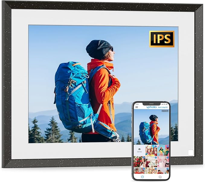 WiFi Digital Picture Frame 9.7 Inch Digital Photo - WiFi Smart Digital Frame with Touch Screen, 32GB Memory, Motion Sensor, Send Pics and Video via App from Anywhere, Best Gift for The Important Day