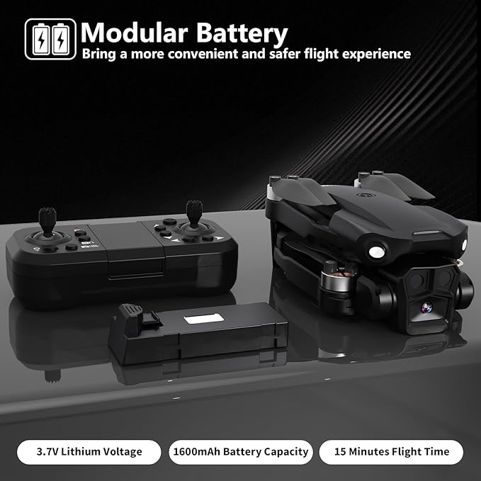 TD12Pro Drone with 1080P HD Camera, Brushless Motor, Optical Flow Positioning, Level 3 Wind Resistance, 3 Speed Modes, Drones for Adults Beginners, Outdoor Photography Foldable RC Quadcopter