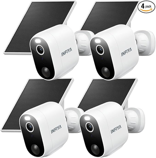 Security Cameras Wireless Outdoor-Solar&Battery Powered 2K 2.4G Cameras for Home Security, Instant Alert, AI Human Detection, Color Night Vision, 2-Way Talk, SD Storage, Work with Alexa, Z1 4P
