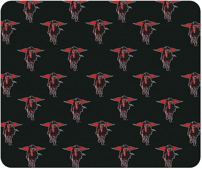 OTM Essentials Texas Tech University Standard Fabric Mouse Pad, Desk Accessories, Standard Fabric Gaming Mouse Pad, Mascot V1, Black