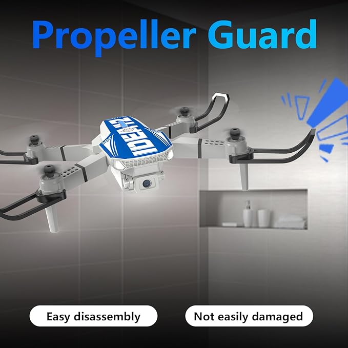 LE-IDEA Foldable Drone with Camera 1080P for Adults, IDEA12 Drones with Altitude Hold, Headless Mode, Optical Flow Positioning, Trajectory Flight, 3 Speed Modes, RC Quadcopter for Beginners (Blue)