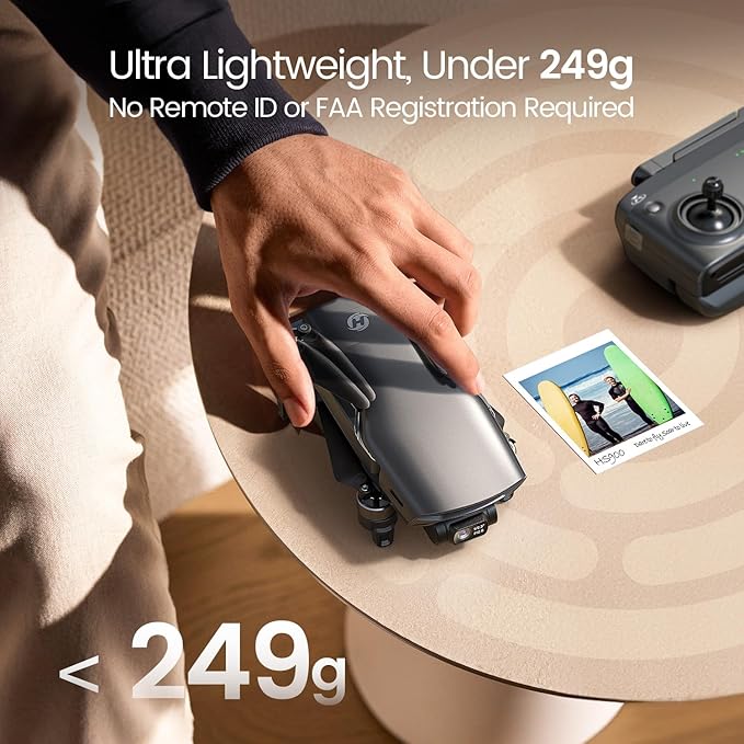 Holy Stone HS900 Drone with Camera for Adults, 8K Photo & 4K/30fps Video, 249g FAA Compliant, 3-Axis Gimbal, Long Range 20,000FT 5.8GHz, GPS Return, Dual Batteries with Charging Hub, 60-Min Flight