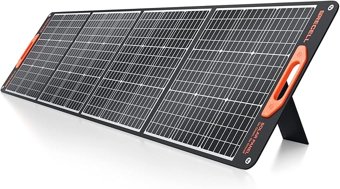 200W Portable Solar Panel for Power Station Generator, 12V/24V Flexible Foldable Solar Panel Kit Lightweight High-Efficiency Solar Charger Power Backup for Outdoor Van Camper Boat Caravan Off-Grid