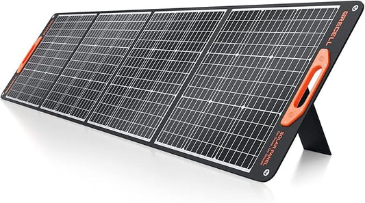 200W Portable Solar Panel for Power Station Generator, 12V/24V Flexible Foldable Solar Panel Kit Lightweight High-Efficiency Solar Charger Power Backup for Outdoor Van Camper Boat Caravan Off-Grid