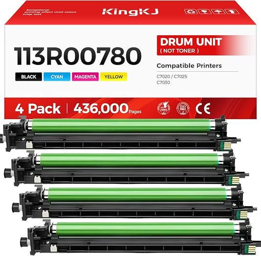 Versalink C7020 C7025 C7030 Drum Unit (Not Toner) 4-Pack High Capacity Replacement for Xerox 113R00780 Image-Drum Compatible with Xerox VersaLink C7020 C7025 C7030 Printer Black Cyan Magenta Yellow