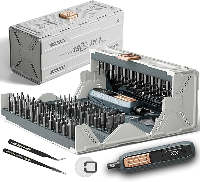 180 in 1 Manual Precision Screwdriver Set, Professional Computer Screwdriver Kit, Magnetic Repair Tool Kit with Home Drill Bits for iPhone Computer Laptop ablet Watch Xbox Game Console