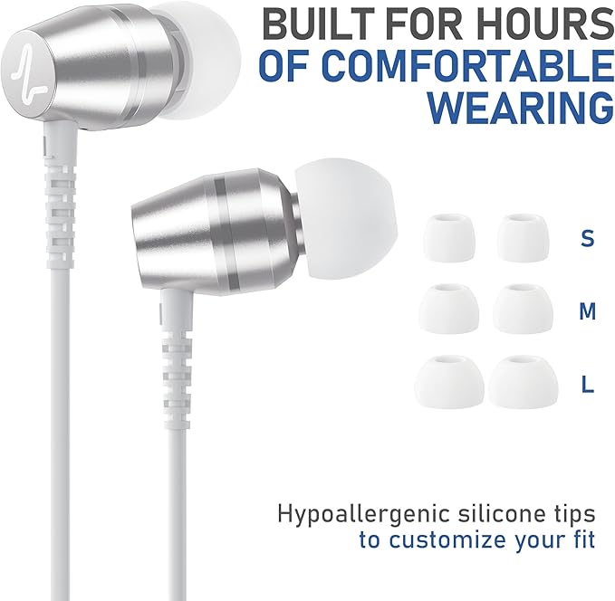 LUDOS OMNITONE USB C Headphones for iPhone 16 15 Pro Max Plus iPad Pro, 5 Years Warranty, USB-C Earbuds for Samsung Galaxy S24 S23 Ultra S22 S21 FE S20 A55 A54 A53, USB Type C Earphones - White