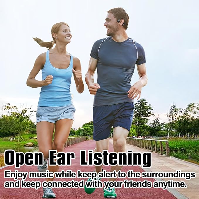 Upgraded Bone Conduction Headphones Bluetooth 5.3 Headset - IP68 Waterproof Wireless Headphone, 32G MP3 Memory, 12Hrs Sport Earphones for Swimming, AI Noise Cancel, Open-Ear Comfort
