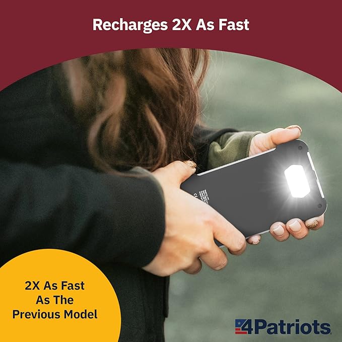 4Patriots Patriot Power Cell CX: Emergency Solar Power Bank with USB-C Fast-Charging Port