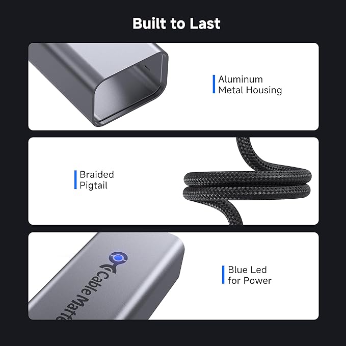 Cable Matters USB C to Ethernet Adapter, Gigabit Ethernet to USB C Network Adapter for 1000Mbps, Compatible with MacBook, iPhone 16 Pro/Max, iPad Pro, Dell XPS, Surface, and More