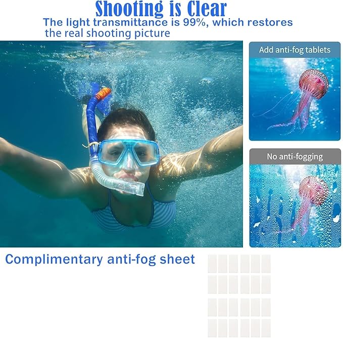 60M/197FT Invisible Dive Case for Insta 360 X5, Accessories for Insta 360 X5 ONE X5 Waterproof Case,Protective Underwater Dive Housing Shell with Bracket Accessories[Only Fit for X5]