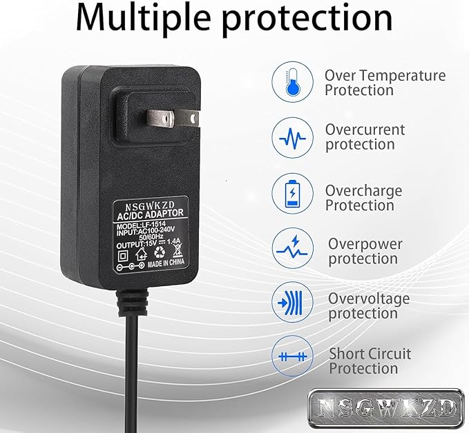 21W Alexa Power Cord Replacement for Echo Show 1st Gen (MW46WB), Wall AC Adapter Charger Cable 6 ft