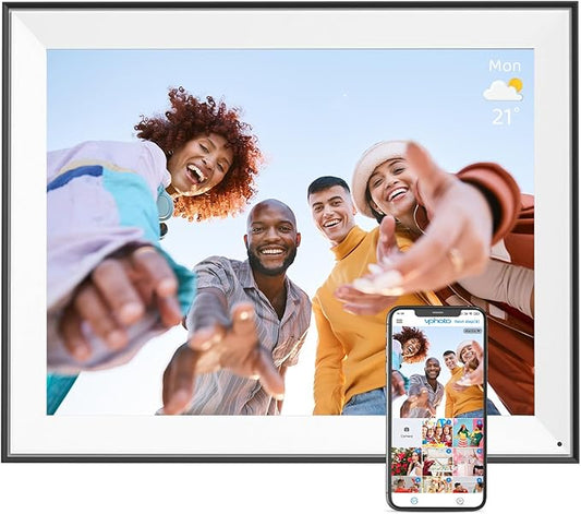 Large Digital Picture-Frame 16.2" Digital-Photo-Frame - 32GB Wireless Digital Frame, Touchscreen, Auto Rotate, Wall Mountable, Send Photo Video via App Email, Free Cloud, for Her Him
