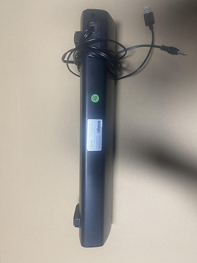 Computer Speakers, USB Powered 3.5mm AUX PC Sound Bar for Desktop Monitor, Gaming Speakers with Headphones & Microphone Link, Superb Stereo Sound, Plug-n-Play (Black)