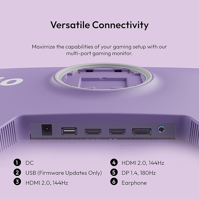 Pixio PX278 Wave Purple 27 inch 180Hz Refresh Rate QHD 1440p Resolution Fast IPS Panel 1ms GTG Response Time Purple Gaming Monitor with Adaptive Sync