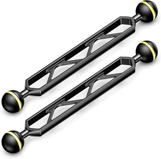 Sea frogs 2PCS Double Ball Arm 8.0" Essential Underwater Photography Gear Lighting System Aluminum Alloy Diving Equipment Accessory Lightweight Arms AM-10