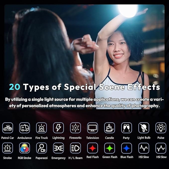 ULANZI 40W Pro RGB Portable LED Video Light w DC Power Adapter, 3400mAh Build-in Battery Metal Mini Adjustable Color Temperature COB Continuous Output Lighting Handheld Spotlight 2500K-6500K for Video