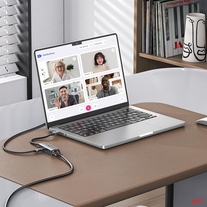 uni USB C to Ethernet Adapter with 100W Charging Port, RJ45 to USB C 1Gbps Type-C Gigabit Ethernet LAN Network Adapter Power Delivery PD for Laptop, MacBook Pro/Air, Dell XPS, Chromebook, Surface book