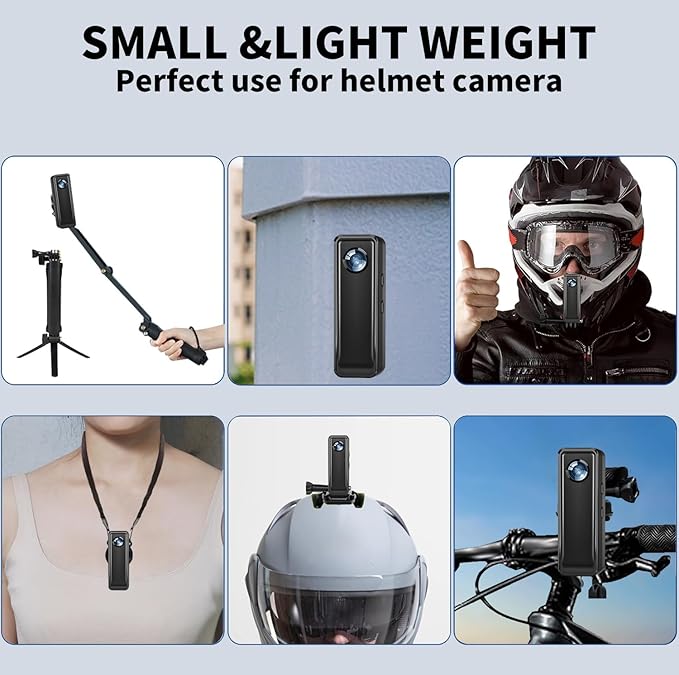 Mini Body Camera 64GB, 4K 30FPS Action Camera, Hands Free Sports Camera with Magnetic Back Clip, Wearable Body Cam POV Records Using for Traveling Cycling Vlogging