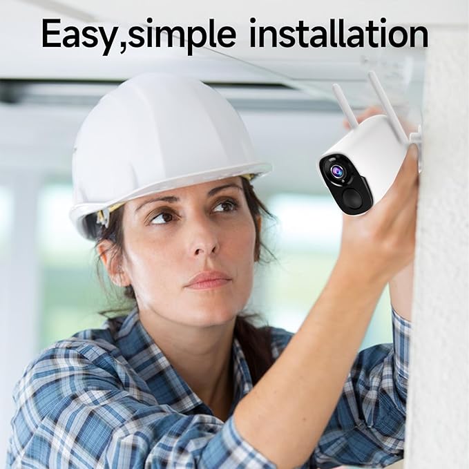 4PC Security Cameras Wireless Outdoor, 2K Battery Powered Security Camera for Home, WiFi Camera Surveillance Indoor System with Color Night Vision, IP66, 2-Way Audio, AI Motion Detection, Works/Alexa