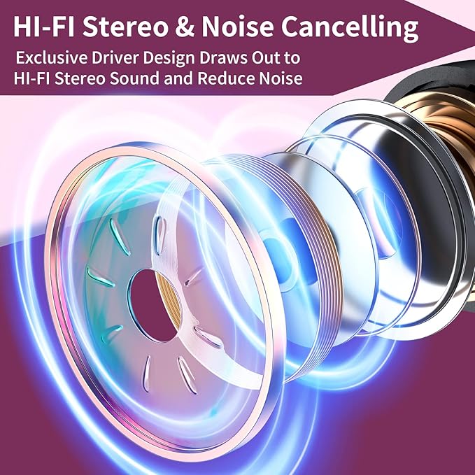 Bluetooth Retractable Headphones Wireless Neckband Headset with Sweatproof Stereo Earbuds for Running/Sports/Driving/Workouts (Black Blue)