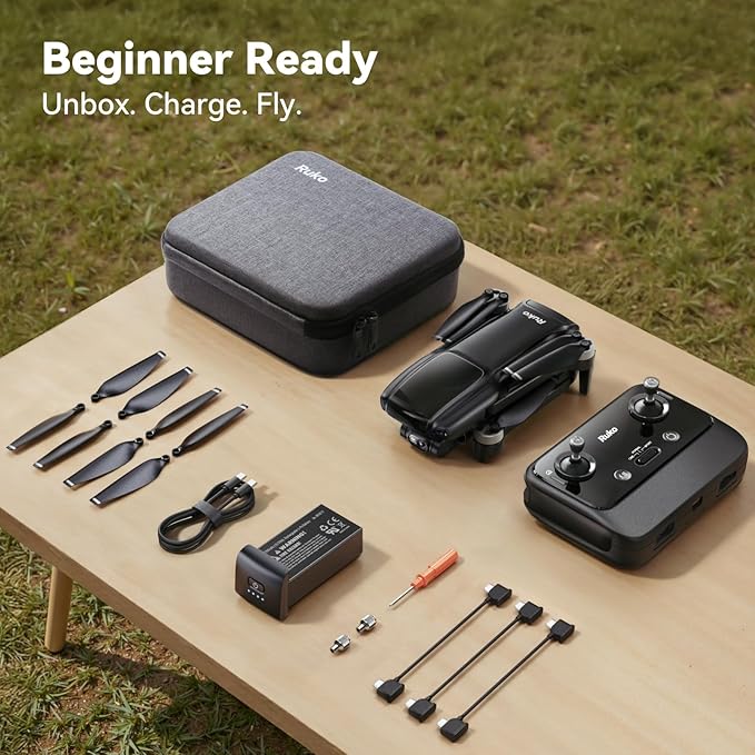 Ruko U11MINI 4K, Under 249g Pocket Drone with Camera for Adults 8K Photo 4K/30fps Video, 3-Axis Gimbal EIS, 20000ft FPV Digital Transmission, FAA-Exempt (32-Min Flight)