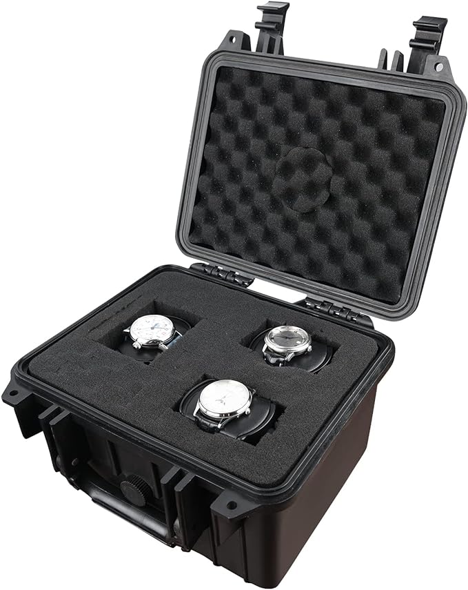 MEIJIA Portable All Weather Waterproof Camera Case With Foam,Fit Use of Drones,Camera,Equipments,Elegant Black,10.62 x9.68x6.87inches