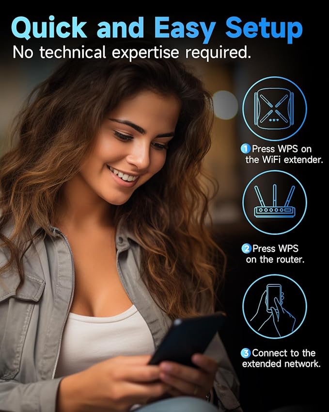 2025 WiFi Extender Signal Booster, New Gen Wi-Fi 6 Repeater, Covers Up to 12,000 sq.ft Range, Dual-Band Internet Booster with Gigabit Ethernet Port, Easy Setup, EasyMesh Compatible