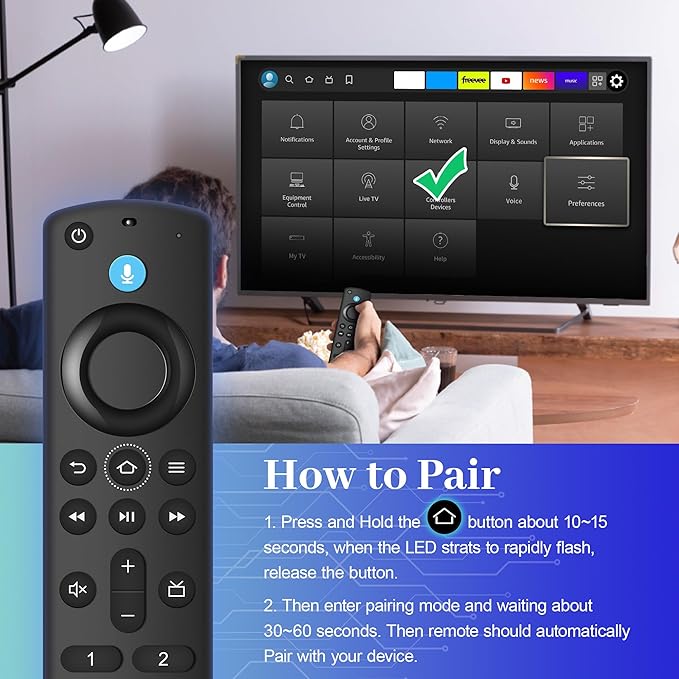 yalanle Replacement Voice Remote for Fire Smart TVs Stick/Cube, Stick 4K/4K Max(1st/2nd Gen), Stick Lite/HD, Smart TV(3rd Gen) and for All Insignia/Toshiba/Pioneer Smart TV