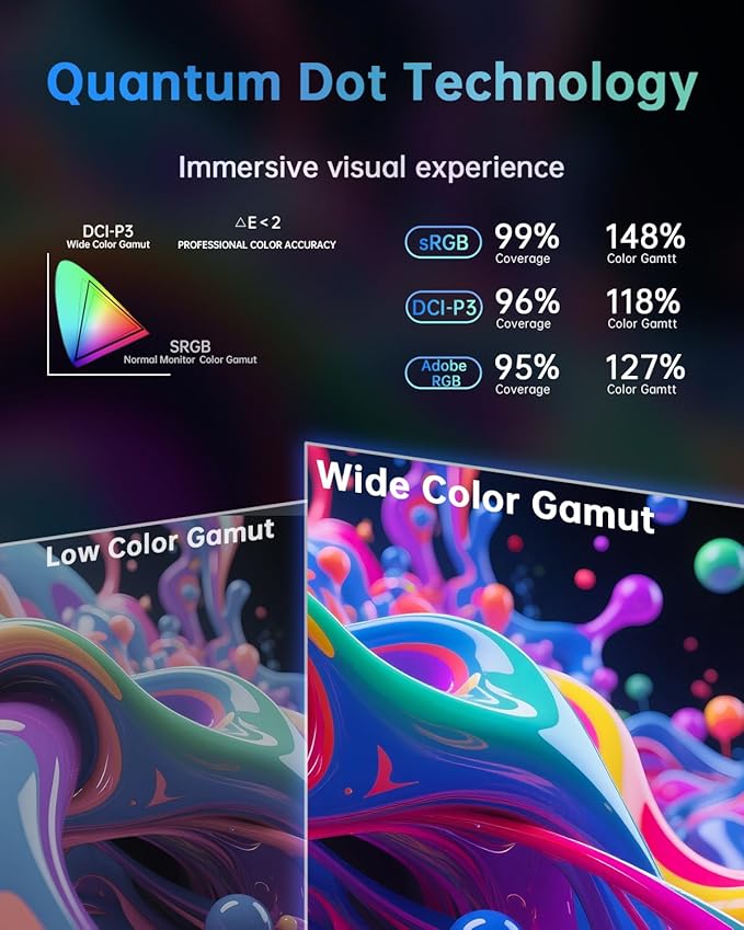 KTC 27 Inch Mini LED Gaming Monitor - 1440P Monitor 2K, HDR1400, 180Hz, Adaptive Sync, 148% sRGB, HDMI 2.0 x 2, DisplayPort 1.4 x 1, Monitors Gamer with Height Angles Adjustable