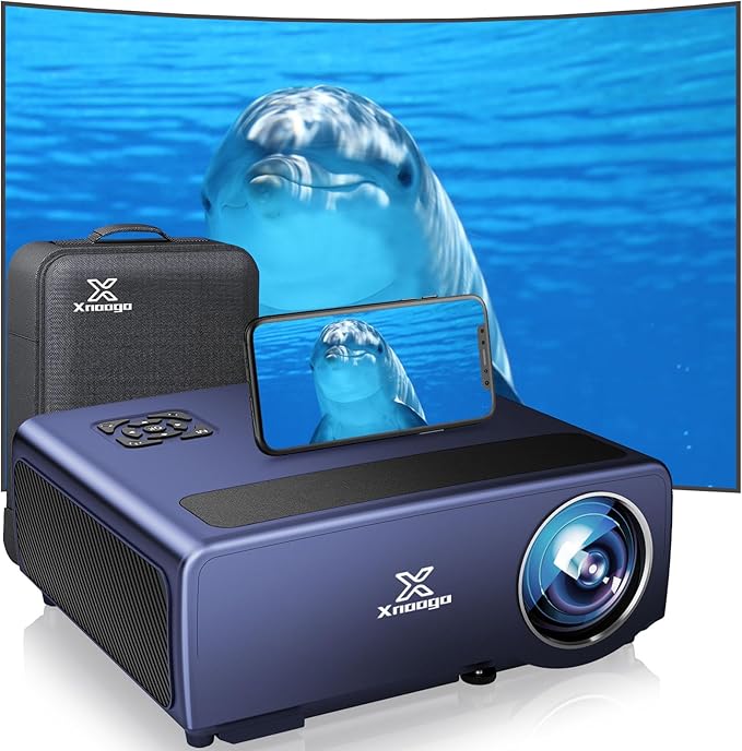 [ 2000 ANSI Auto Focus ] Outdoor Projector 4K with WiFi 6 and Bluetooth 5.2, XNoogo Native 1080P Outdoor Projector, Auto 6D Keystone,50% Zoom,ARC, Home Theater Movie Projector for TV Stick/Phone/PC