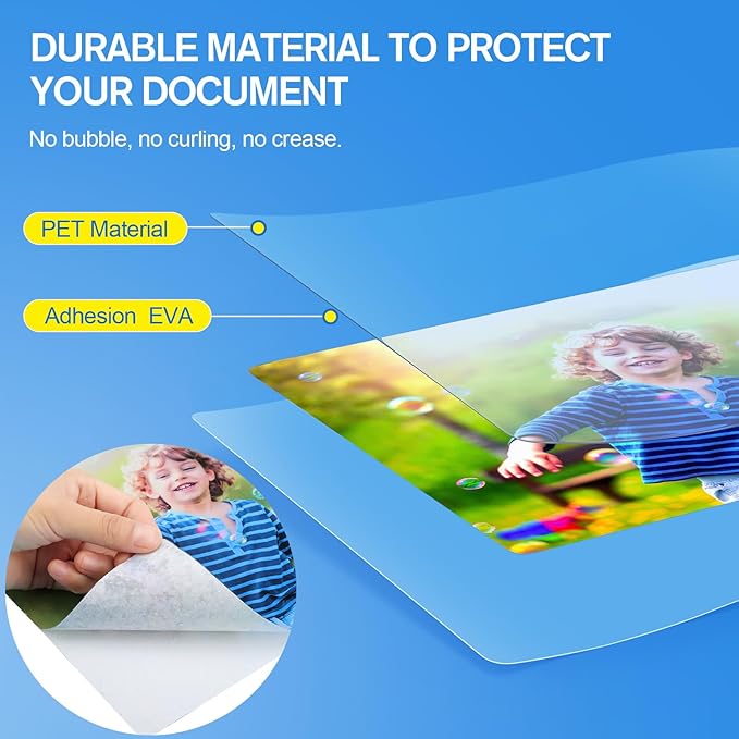 KTRIO 5 Mil Laminating Sheets 150 Pack, Various Sizes Thermal Laminating Pouches, Clear Laminate Sheets for Letter Size, Photos, Notecards, ID Badges, Business Cards, Compatible with Laminators