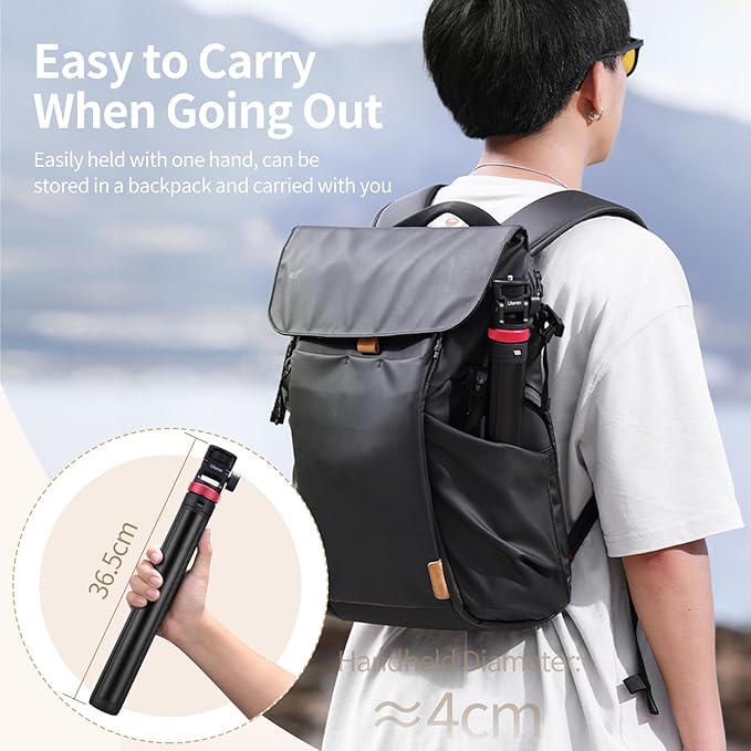 VIJIM MT-79 Extendable Photography Light Stand, 81" Portable Adjustable Light Tripod with 1/4" Screw, 360° Ball Head Camera Phone Tripod for Continute Output Lighting, Webcams, Cameras,for Pocket3