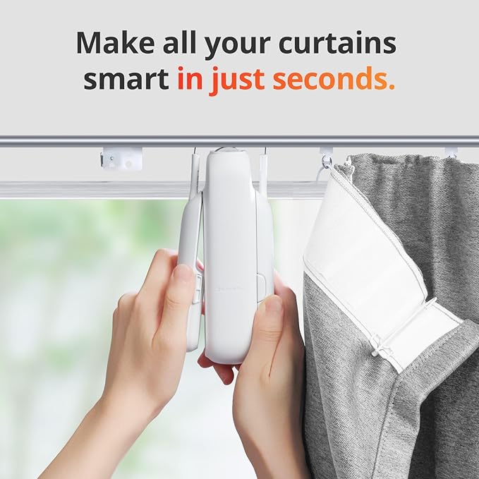 SwitchBot Automatic Curtain Opener - Bluetooth Remote Control Smart Curtain with App, Upgraded High-Performance Motor, Add SwitchBot Hub to Work with Alexa, Google Home, HomeKit