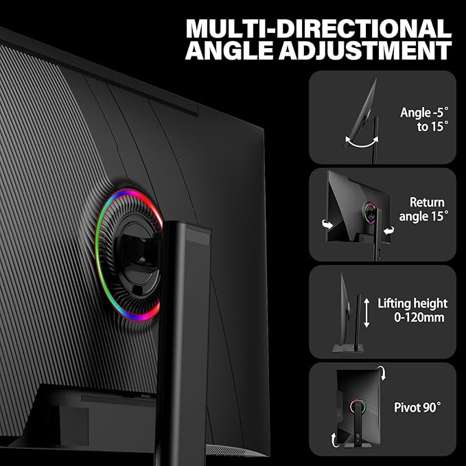 27 Inch 4K Gaming Monitor IPS, UHD 3840 x 2160p 144Hz PC Computer Monitors IPS Screen for Home & Office, HDMI, DisplayPort, Wall Mount Compatible