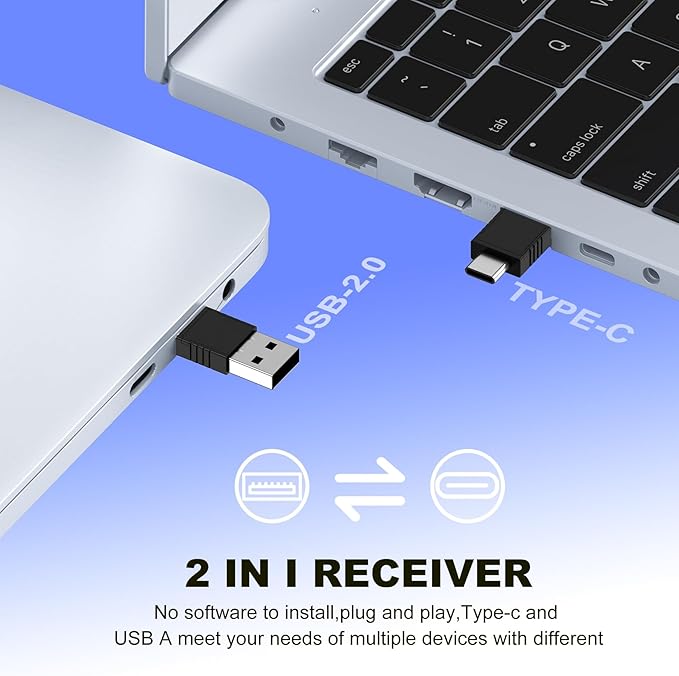 Air Mouse Clicker for Presentation Rechargeable,Presenter Clicker Remote for Classroom Teacher, RF 2.4GHz USB Wireless Presentation PPT Clicker Slide Advancer for Mac, Windows, Laptop, Keynote