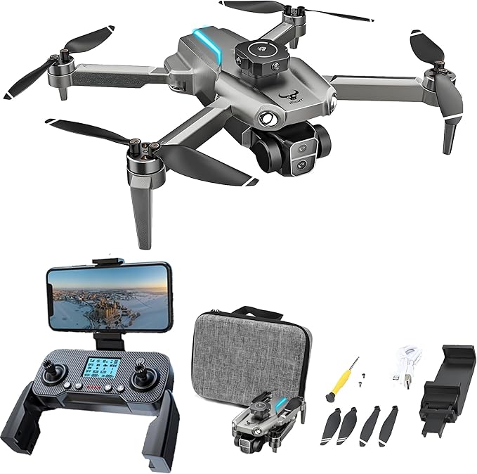 GPS Drone with 4K Dual Camera for Adults with 3 Batteries,Under 249g,Foldable HD Drones for Kids/Beginner,lntelligent obstacle avoidance/adjustable camera