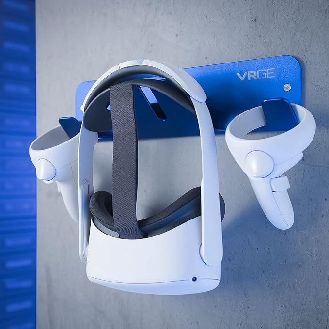 VRGE VR Wall Mount Storage Stand Hook - for Meta/Oculus Quest 3/2 - Rift-S - HTC Vive Pro - PS5 VR2 - Valve Index and Mixed Reality Headsets