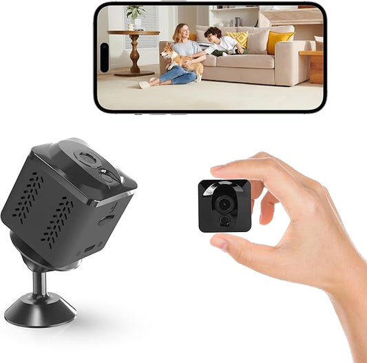ZHENHAN Mini Camera Wireless Indoor Security Camera with Night Vision, Motion Detection, Dual Storage (Cloud/SD), App Control,Remote Viewing, Magnetic Mount for Home/Office 24/7 Monitoring