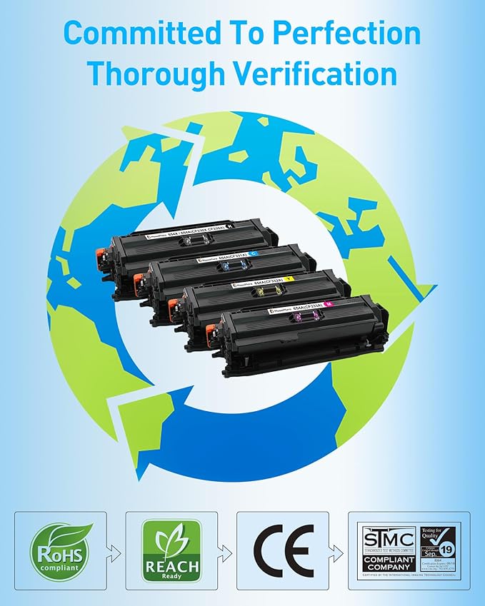 MasaiMara 654X 654A CF330X CF331A CF332A CF333A Compatible Toner Cartridges Replacement for HP Color Laserjet Enterprise M651 M651n M651dn M651xh Printer (Black Cyan Magenta Yellow, 4-Pack)