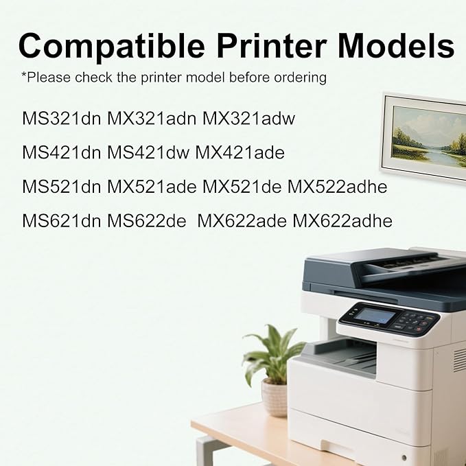 56F1000 High Yield Toner Cartridge Replacement for Lexmark 56F1000 Black Toner Cartridge Work for MS321 MS421 MS521 MS621 MS622 MX321 MX421 MX521 MX522 MX622 Laser Printer